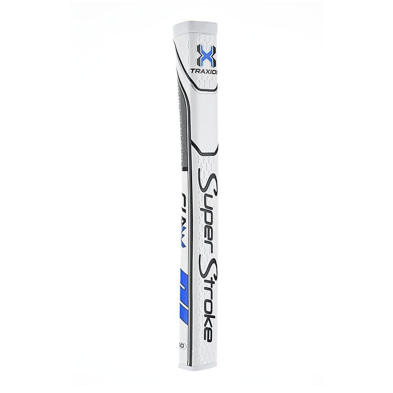 Super Stroke SuperStroke Traxion ClawÂ® Golf Putter Grip, White/Blue (ClawÂ® 1.0) | Advanced Surface Texture That Improves Feedback and Tack | Minimize Grip Pressure with a Unique Parallel Design | Tech-Port - Image 1